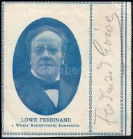 4 db autogrammos képeslap Ferdinand Löwe, Claudia Victrix, Vladimir Polinka, ..Lajos