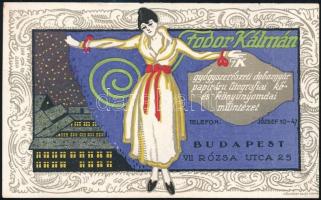 cca 1910 Fodor Kálmán gyógyszerészeti dobozgyár reklám nyomtatvány 15x10 cm