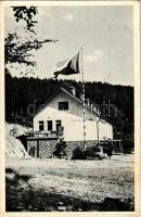 Kisszolyva, Szkotárszke, Skotarska; Rozsypalova chata ve Skotarském / menedékház, automobil, csehszlovák zászló / chalet, automobile, Czechoslovakian flag (EK)