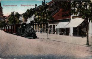 1916 Nagybecskerek, Zrenjanin, Veliki Beckerek; Városi vasút gőzmozdonya, Mangold, Bergenthal Albert és Benő Testvérek üzlete / urban railway's locomotive, shops  (EK)