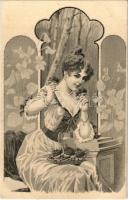 26 db régi motívumlap: romantikus, humoros lapok, hölgyek, művészlapok, néhány litho; vegyes minőség...