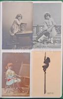 54 db RÉGI gyerek motívum képeslap albumban / 54 pre-1945 children motive postcards in an album