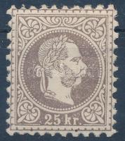 1867 25kr erős barnáslila színű szépen centrált bélyeg. Certificate: Steiner
