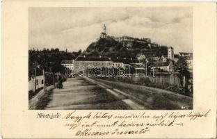 1909 Németújvár, Güssing; út, vár. Kiadótulajdonos J. Salvachrist / Strasse, Schloss / street, castle