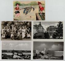 5 db RÉGI képeslap: Újvidék, Szabadka, gyerek, Mizserfa / 5 pre-1945 postcards: Novi Sad, Subotica, children, Mizserfa