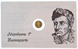 DN Bonaparte Napóleon aranyozott minipénz eredeti csomagolásban T:1 ND Napoleone Buonaparte gold plated mini coin in original packing C:UNC