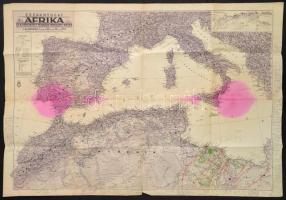 1942 Északnyugat-Afrika és a Földközi-tenger nyugati része, 1:3400000, M. Kir. Honvéd Térképészeti Intézet, hajtott, 94×63 cm