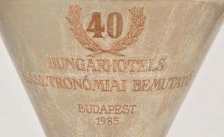 1985 Hungarhotels Gasztronómiai Bemutató fém fedeles kupa, m: 35 cm