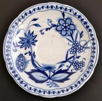 Kahla kék virágmintás porcelán teás készlet, matricás, jelzett, hiányos, hibátlan