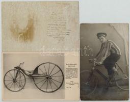 3 db RÉGI kerékpáros sport motívum képeslap / 3 pre-1910 bicycle sport motive postcards