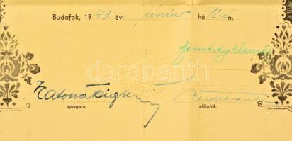 1943 Budafok, A Budafoki M. Kir. Szőlészeti és Borászati Szakiskola Igazgatóság által kiállított, bo...