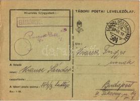 1942 Krausz Sándor zsidó 504/3 hadtáp KMSZ (közérdekű munkaszolgálatos) levele apjának Krausz Frigyesnek / WWII Letter of a Jewish labor serviceman to his father. Judaica (EK)