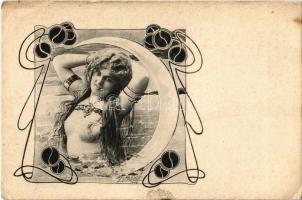 Art Nouveau erotic nude lady. A.S.W. Collection Vlan No. 892. Fec. Ch. Scolik (EK)