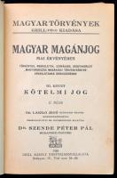 Magyar magánjog mai érvényében. III. kötet: Kötelmi jog. Összeáll. és jegyzetekkel ellátta: Dr. Szen...