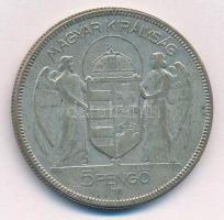 1930. 5P Ag "Horthy jobbra" T:2-,3 patina Adamo P8