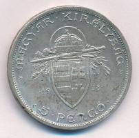 1938. 5P Ag "Szent István" T:1- patina Adamo P8.1