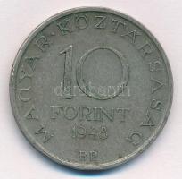 1948. 10Ft Ag "Széchenyi" T:2,2- patina Adamo EM2