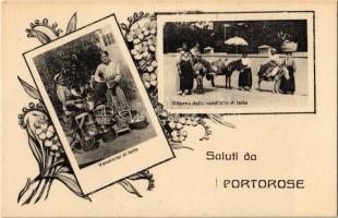 Portoroz, Portorose (Piran, Pirano) - 6 db régi városképes lap / 6 pre-1945 town-view postcards