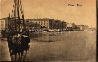 Pola, Pula - 5 db régi városképes lap / 5 pre-1945 town-view postcards