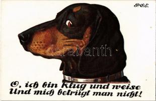 4 db régi német humoros motívumlap / 4 pre-1945 German humor motive cards