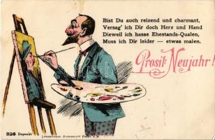 4 db régi német humoros motívumlap / 4 pre-1945 German humor motive cards