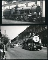 Régi mozdonyok, 4 db modern előhívás, 10×12 és 13×18 cm közötti méretekben