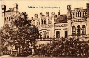 Galánta - 2 db régi városképes lap: Gróf Esterházy kastély / 2 pre-1945 town-view postcards: castle