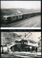 Régi mozdonyok, 4 db modern előhívás, 9×12 és 12×17 cm közötti méretekben