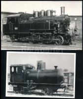 Régi mozdonyok, 4 db modern előhívás, 9×14 és 14×23 cm közötti méretekben