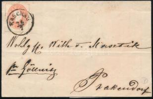 1861 5kr levélen "KASCHAU" -"GÖLLNITZ" - Prakendorf, 1861 5kr on cover