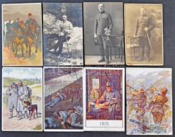 31 db RÉGI katonai művész motívumlap pár fotóval / 31 pre-1945 military art motive postcards + some photos