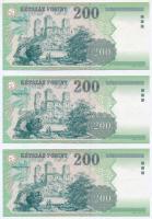 1998. 200Ft (3x) egyugrásos sorszámkövetők, "FE" sorozatjel T:I