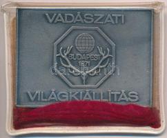 Olcsai Kiss Zoltán (1895-1981) 1971. Vadászati Világkiállítás Budapest ezüstözött Br plakett mesterjegy nélkül, fóliás tokban (51x70mm) T:2