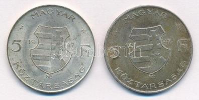 1947. 5Ft Ag "Kossuth" (2x) T:2 patina
Adamo F8.1