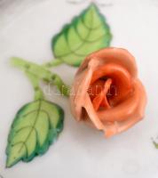 Herendi Viktória mintás teás készlet, kézzel festett, jelzett. Két rózsán kis lepattanással