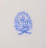 Herendi Viktória mintás teás készlet, kézzel festett, jelzett. Két rózsán kis lepattanással