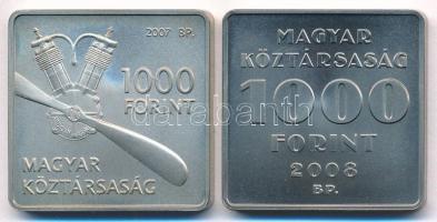 2007. 1000Ft Cu-Ni "Adorján János - Libelle" + 2008. 1000Ft Cu-Ni "Telefonhírmondó - ...
