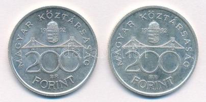 1992. 200Ft Ag "MNB" (2x) T:2 Adamo F13