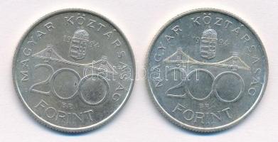 1994. 200Ft Ag "Deák" (2x) T:2 Adamo F13.1