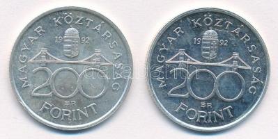 1992. 200Ft Ag "MNB" (2x) T:2 
Adamo F13