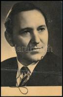 Bessenyei Ferenc (1919-2004) színész aláírása őt magát ábrázoló fotólapon