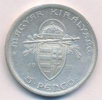 1938. 5P Ag "Szent István" T:1,1- 
Adamo P8.1
