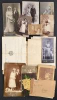 cca 1880-1920 Vegyes fotó és okmány hagyaték tétel. Kb 15 db fotó, nagyrészt keményhátú és hivatalos okmányok