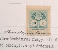 cca 1880-1920 Kb 40 db okmánybélyeges okmány