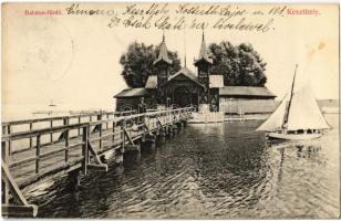 1909 Keszthely, Balaton fürdő, vitorlás. Kiadja Mérei Ignác