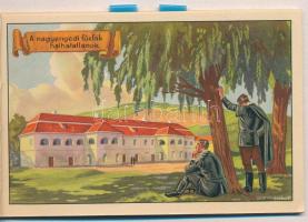 Erdély Örök Egyetlen Miénk! 12 db régi erdélyi irredenta művészlap egy képeslapfüzetben Gebhardt és ...