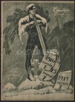 1917. január 14. Az Érdekes Újság V. évf. 2. száma, benne számos fénykép, cikk az I. világháború katonáiról és eseményeiről, a hátsó borító érdekessége, hogy a felső szöveget tükörírással nyomtatták, 48 oldal