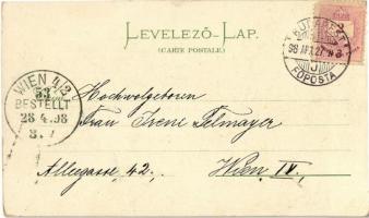 1898 (Vorläufer!) Budapest, Népszínház, MÁV nyugdíjintézet palotája, Drechsler vendéglő és kávéház. ...