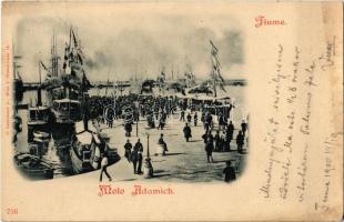 1900 Fiume, Rijeka; Molo Adamich / steamer, steamships, crowded molo. C. Ledermann jr. 716. (fl)