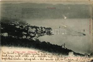 1898 Abbazia, Opatija; Totalansicht. Nach Photo v. E. Jelussich (surface damage)
